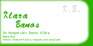 klara banos business card